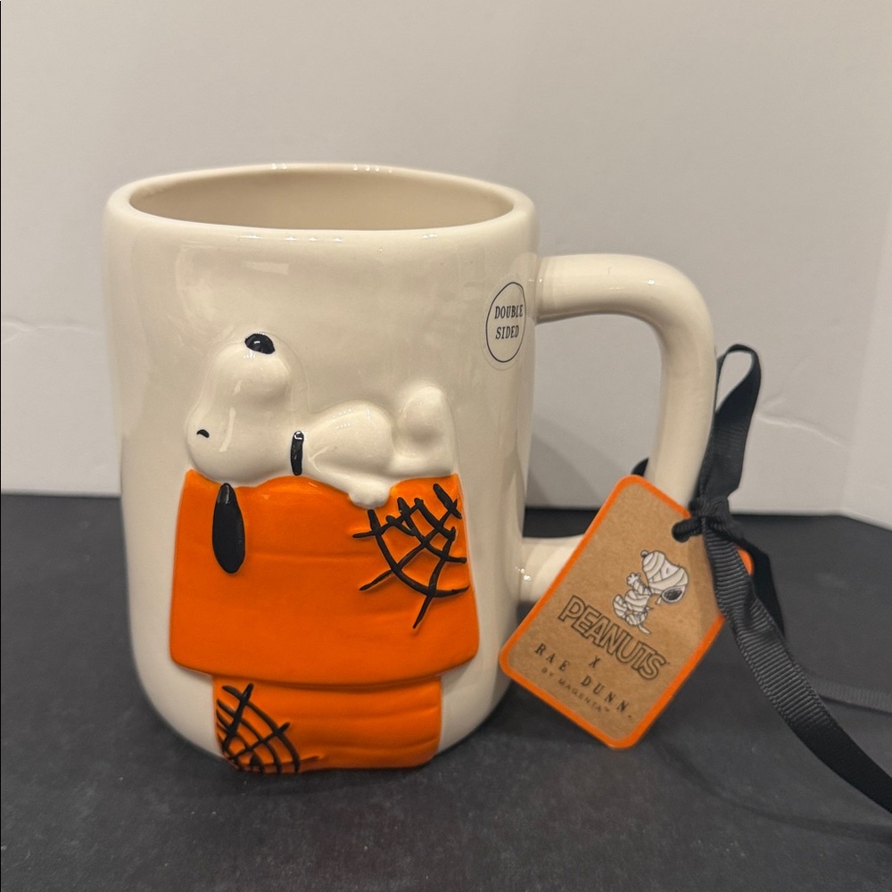 Rae Dunn Peanuts Snoopy 2025 Halloween CAUGHT IN YOUR WEB Mug New with tags!